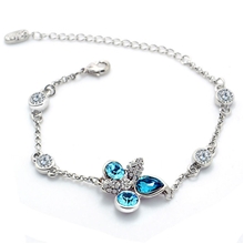 【中国好饰品】奥地利水晶时尚手链优雅蝴蝶花韩国韩版手链批发