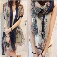 新款复古女式碎花花纹棉麻纱巾名族风巴厘纱围巾大披肩工厂特价