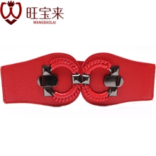 2013新款女士时尚百搭蝴蝶结腰带宽羽绒服腰封松紧装饰皮带