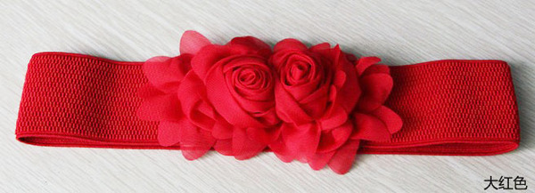 黑色PU蝴蝶结时尚腰带女式宽腰封松紧腰带