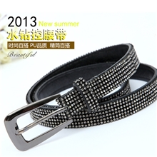 时尚韩版皮带女款水钻A钻宽腰带满钻镶钻水晶钻皮带