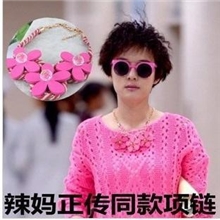 辣妈正传孙俪同款韩国木质花朵水晶珠珠缠绕短锁骨项链