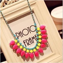 荧光日本松本惠奈水滴亚克力韩国璀璨夸张奢华个性项链女