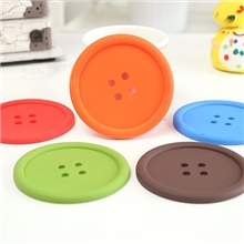 创意家居可爱卡通纽扣造型防滑杯垫隔热垫软胶杯垫