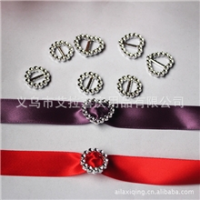厂家直销圆形心形方形椭圆形丝带扣钻扣仿钻扣喜糖盒配件