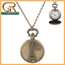 个性埃菲尔铁塔大号复古怀表长款项链毛衣链时装表68o厂家直销