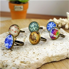 16MM复古做旧Zakka时光宝石圆形戒指JZ-001