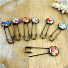 20MM复古做旧Zakka时光宝石别针款式的胸针XZ-001