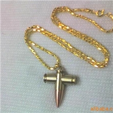 供应64纯铜子弹项链(十字架)郑州军鑫弹壳工艺品