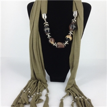 义乌外贸围巾短款吊坠围巾批发饰品围巾围巾厂家