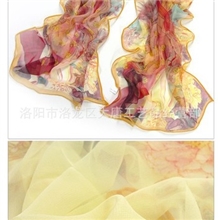 丝巾乔其丝巾牡丹花丝巾美女丝巾仿真丝围巾旅游纪念品