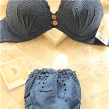 346#爆款日韩日系可爱甜美镂空点点聚拢三排扣少女内衣文胸套装