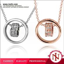 厂家直销欧美饰品精美爱心情侣项链18K玫瑰金镶钻首饰混批发