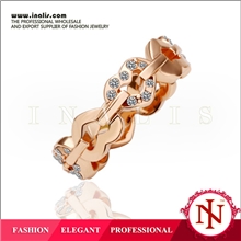 外贸爱心戒指批发韩国镶钻首饰品电镀18K玫瑰金手饰圣诞礼品