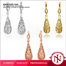 高档复古镂空耳饰批发玫瑰金白金耳环欧美耳钉饰品派对配饰品