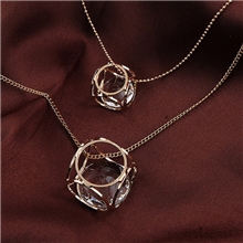 韩国饰品韩版镂空双层水晶球球项链毛衣链厂家直销饰品批发