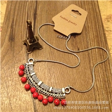 创意少数民族风旅游饰品批发红绿松石中长项链秋冬款热卖