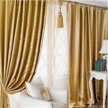 柯桥窗帘厂家供应单面光压花遮光窗帘工程窗帘批发零售定制成品