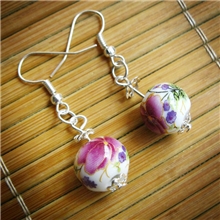 景德镇手工陶瓷饰品民族风耳环网店赠品瓷珠耳坠特色古典时尚