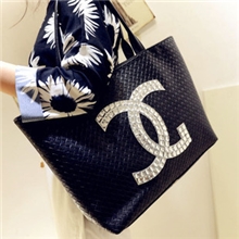 新款韩国官网热卖潮包双C大牌女包编织水钻手提包单肩包包批发