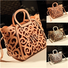 【伙拼】2013新款潮女包杂志款欧美大牌镂空雕花图腾手提流苏包