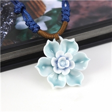 景德镇陶瓷饰品项链原创手工陶瓷编织绳项链吊坠