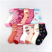 锋美品牌纯棉秋冬卡通儿童袜子厂家直销7-9岁女童学生袜子批发