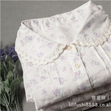 日本原单外贸原单蕾丝上衣碎花玉点衬衫七分袖田园风爆款931