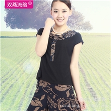 【清仓】常熟批发2013中老年女装夏装女短袖T恤时尚妈妈装套装90