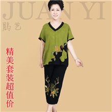 中老年女装夏装短袖t恤纯棉短袖清仓中年女式大码妈妈装夏装批发