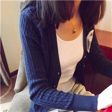 原版高品质2013春秋新款女修身棉质麻花纹蕾丝蝴蝶结针织开衫批发