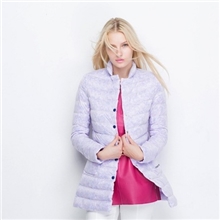 欧洲站2013冬季意大利顶级工艺薰衣草彩色梦幻高雅羽绒风衣羽绒服