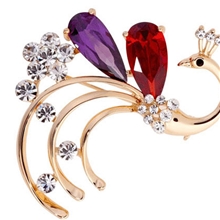 明星同款韩版饰品批发货源孔雀镶钻胸针挂件胸针胸花饰品S004