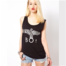 haoduoyiBOYLondon烫银老鹰图案黑色TANKt恤背心包邮