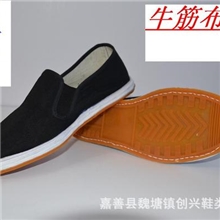 牛筋底黑面老北京布鞋松紧口男女休闲单鞋防滑耐磨工作鞋子批发