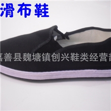 现货供应男女防滑布鞋加厚底松紧口黑布鞋男女通用休闲布鞋批发