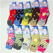 冬季新款超可爱深色儿童袜子卡通袜子加厚童袜子拉毛袜子批发