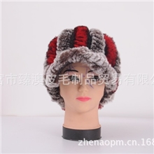 帽子2013新款冬季獭兔编织帽子女士韩版皮草帽子冬季帽子厂家批发