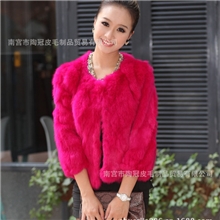 厂家直销女装皮草秋冬外套新款兔毛皮草獭兔皮草皮毛一体批发