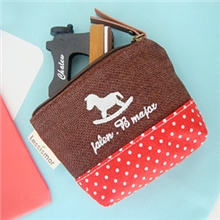 家居一件代发棉麻时光零钱包刺绣铁塔木马小钱包钥匙收纳包15