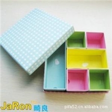 1910可混批畸良创意折叠6格子铺纸质收纳盒批发0.13