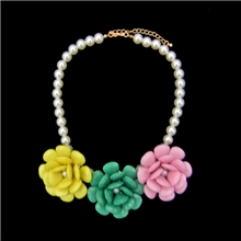 夸张大牌花朵项链糖果色项链欧美饰品批发
