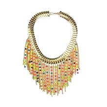 夸张风格流苏项链糖果色女士项链欧美项饰批发
