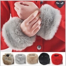 新款时尚手腕套批发毛毛袖套仿兔毛手套皮草手套皮草围巾