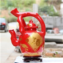 景德镇十斤装陶瓷酒瓶10斤密封酒坛子空酒具高温颜色釉提梁壶