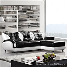 厂家直销真皮沙发中小户型沙发高端大气黑白经典款OCS-621B