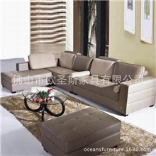 供应高档真皮中小户型客厅沙发棕色不分左右宜家风格沙发OCS-L23