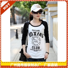 新款秋装欧美外贸原单女装正品纯棉女式长袖t恤