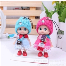 专业生产8cm蕾丝花边带帽超可爱搪胶迷糊娃娃礼品赠品混批