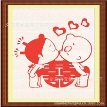 厂家直销爆款2013新品DIY树脂方钻钻石画喜相连低价批发钻石绣